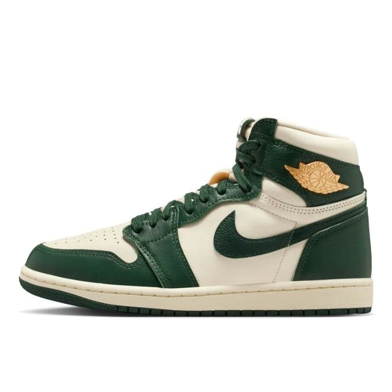 Green and cream high-top sneaker